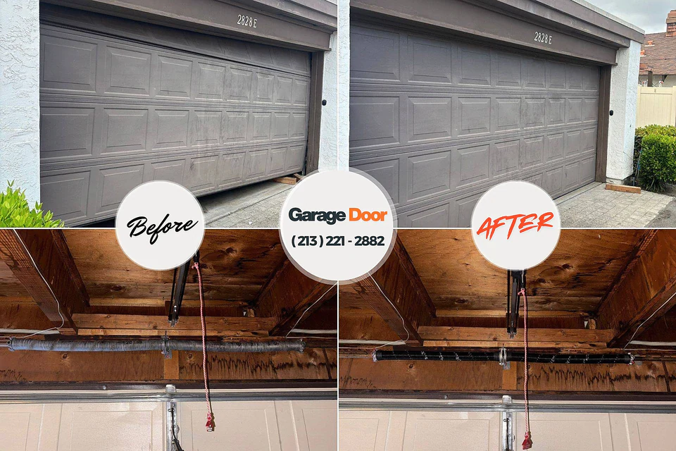 Before and after: garage door repair Arizona City, AZ